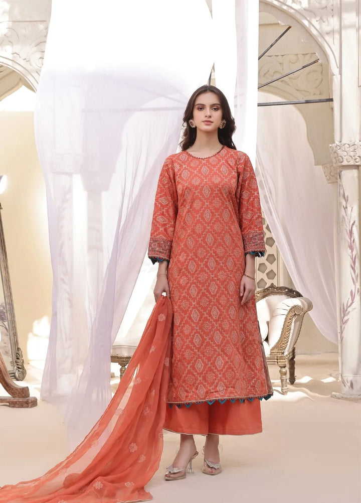 Feathers Pret Embroidered Lawn 3 Piece Suit Snober