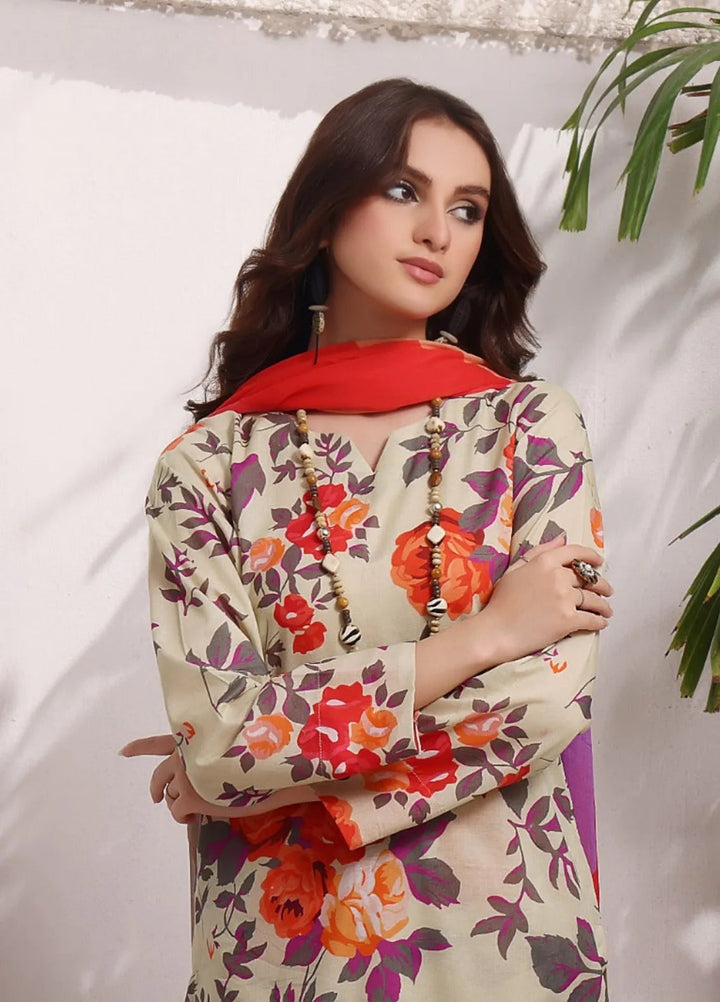 Feathers Pret Printed Lawn 3 Piece Suit Vibrant Flick