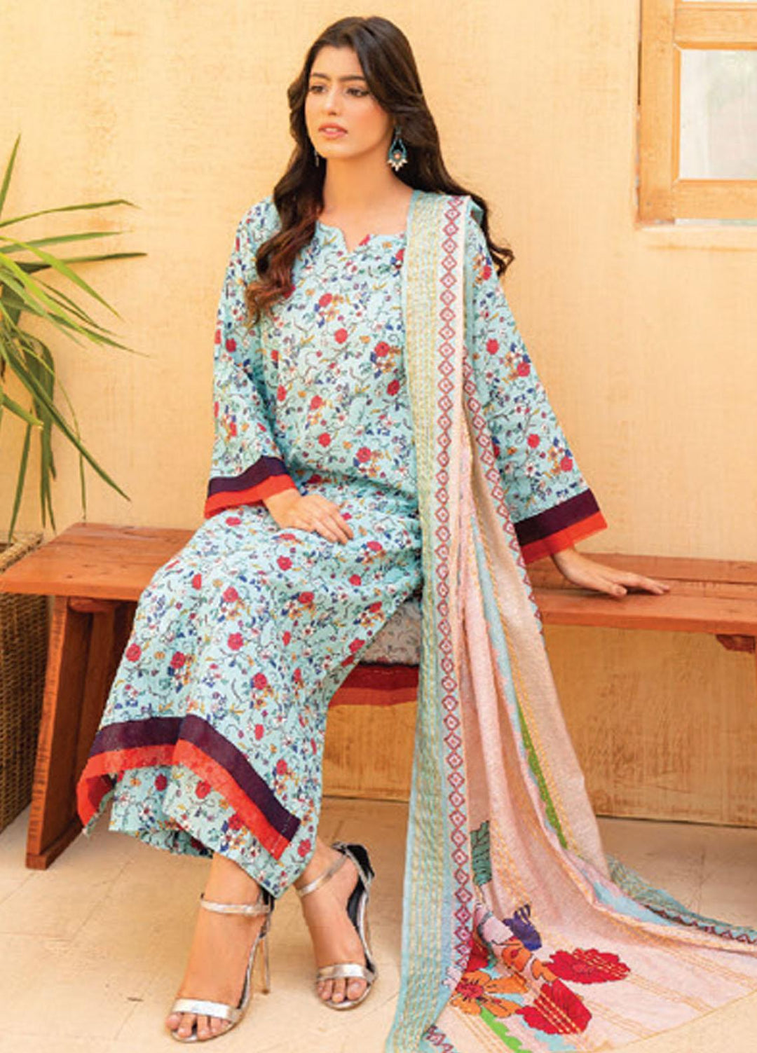 Feroza Printed  Suits Unstitched 3 Piece FZ23D D-02 - Summer Collection