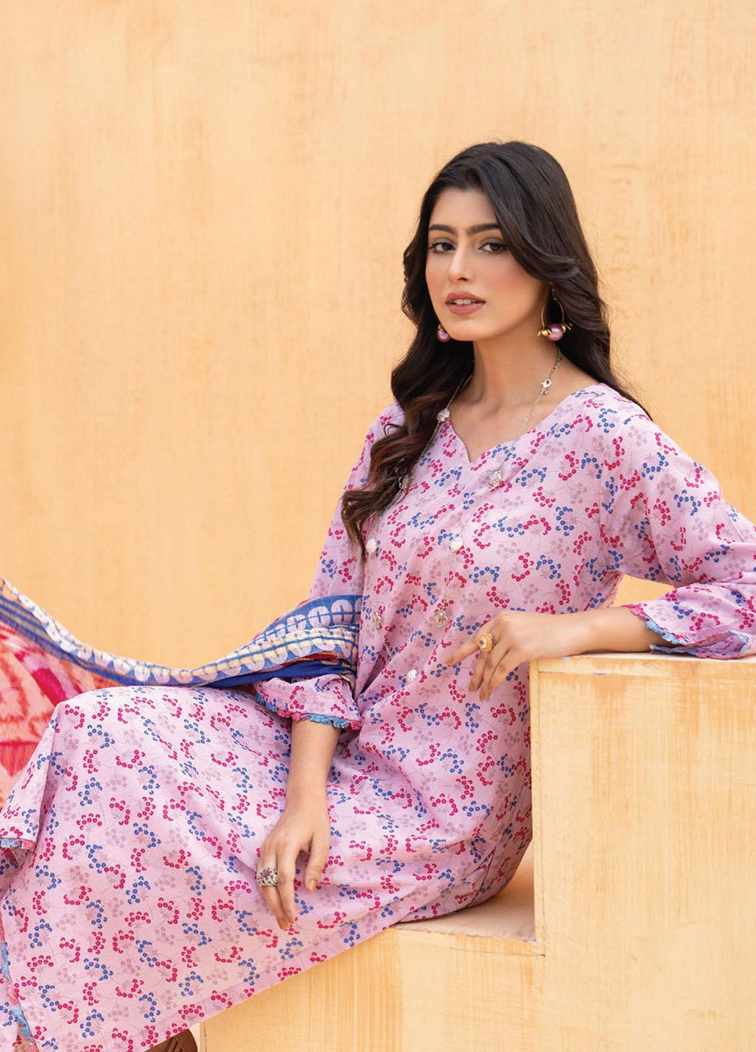 Feroza Printed  Suits Unstitched 3 Piece FZ23D D-07 - Summer Collection