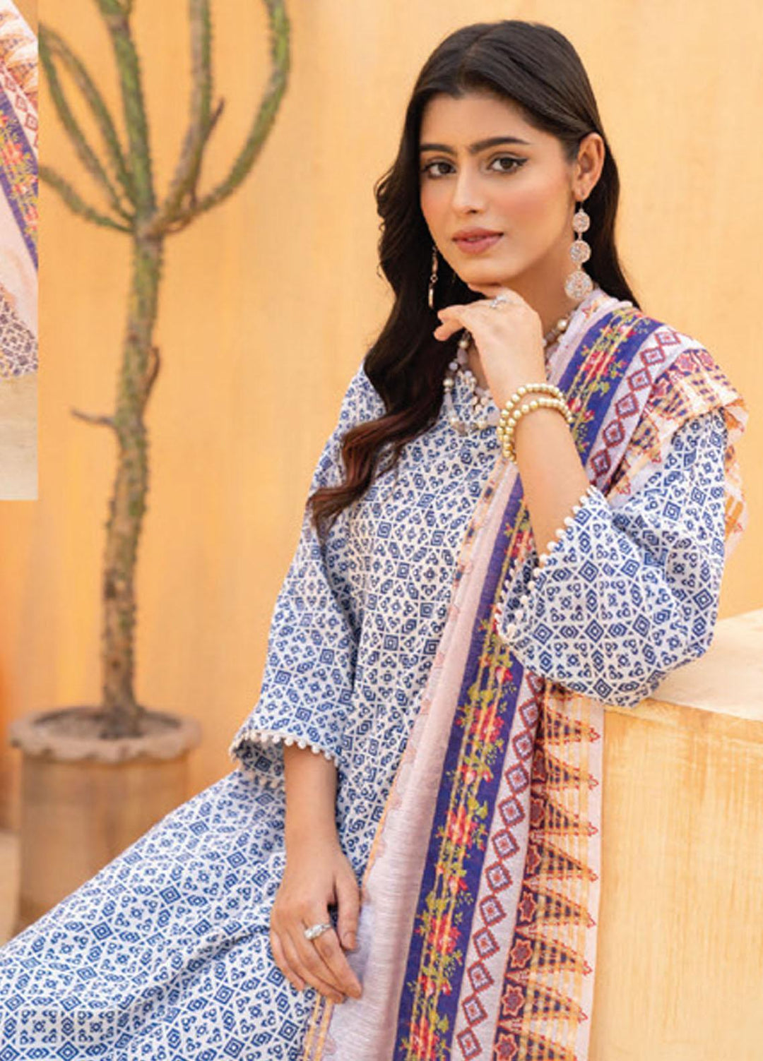 Feroza Printed  Suits Unstitched 3 Piece FZ23D D-10 - Summer Collection