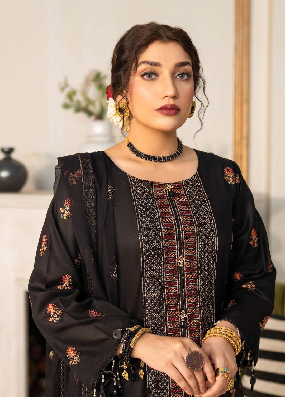 Feroza Embroidered Lawn Suits Unstitched 3 Piece FZ23LL-2 D-03 - Luxury Collection