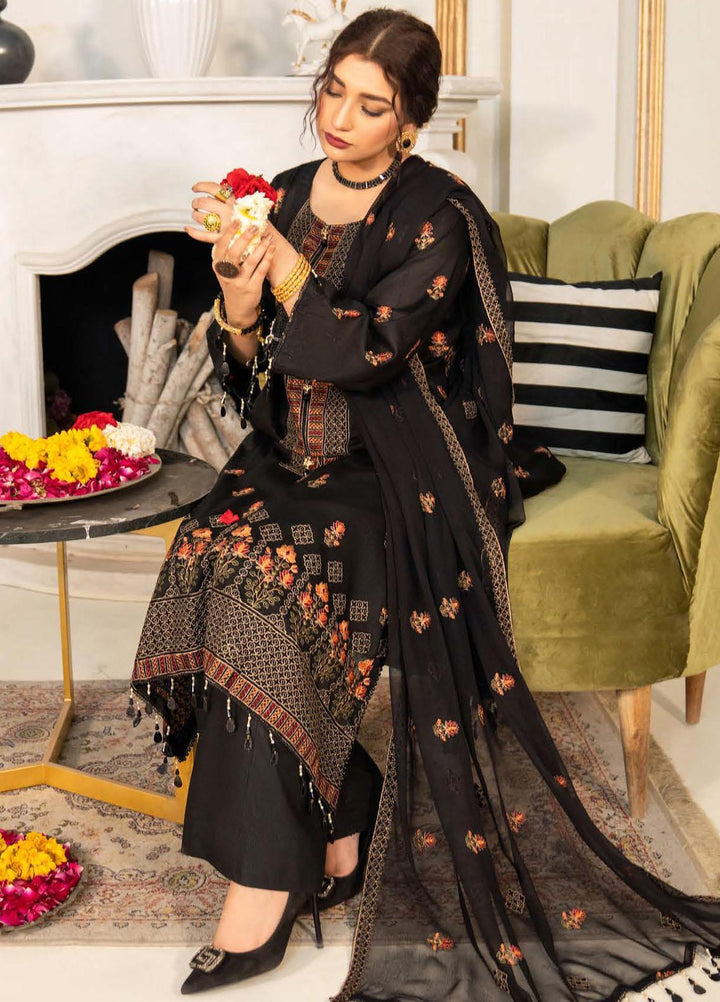 Feroza Embroidered Lawn Suits Unstitched 3 Piece FZ23LL-2 D-03 - Luxury Collection