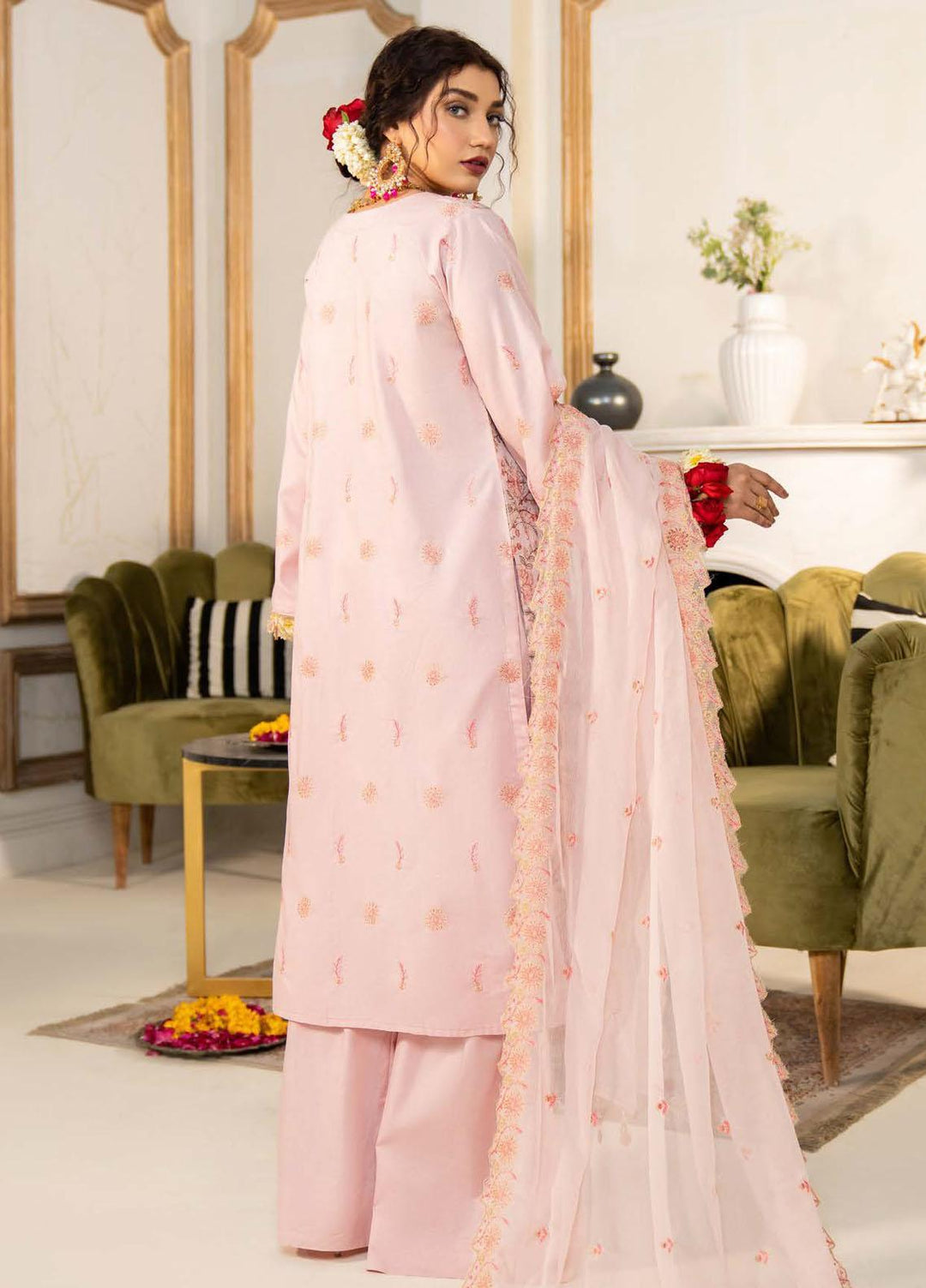 Feroza Embroidered Lawn Suits Unstitched 3 Piece FZ23LL-2 D-04 - Luxury Collection