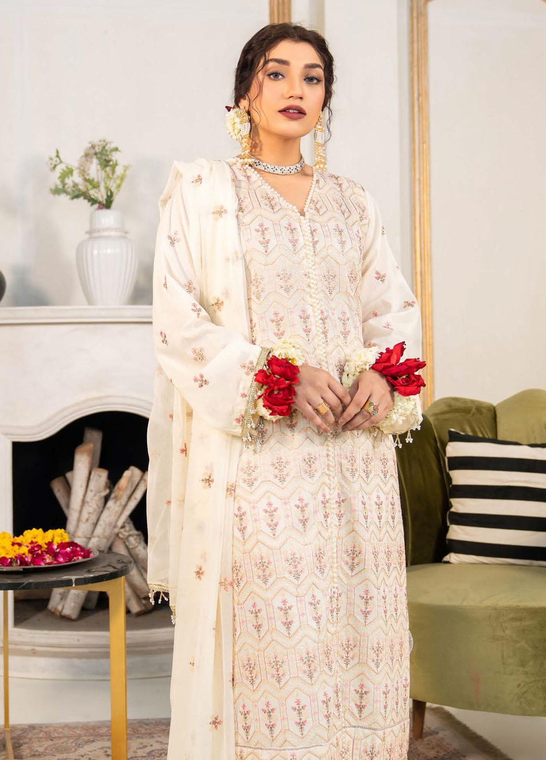 Feroza Embroidered Lawn Suits Unstitched 3 Piece FZ23LL-2 D-05 - Luxury Collection