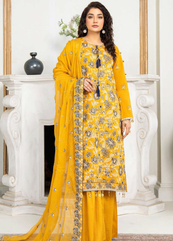 Feroza Embroidered Lawn Suits Unstitched 3 Piece FZ23LL-2 D-06 - Luxury Collection