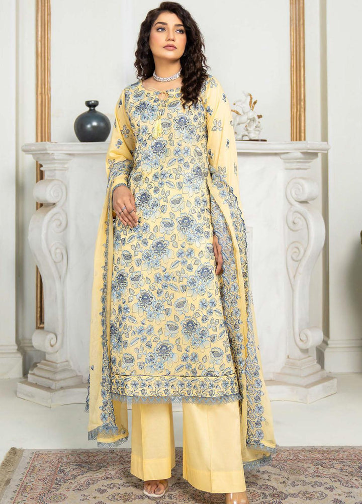 Feroza Embroidered Lawn Suits Unstitched 3 Piece FZ23LL-2 D-07 - Luxury Collection