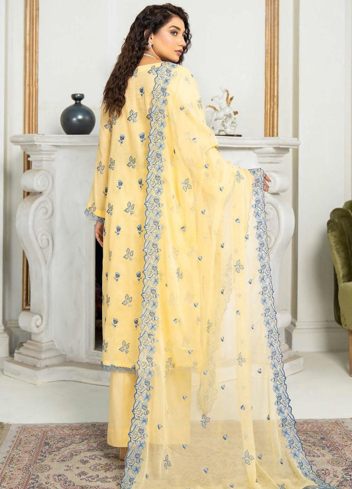 Feroza Embroidered Lawn Suits Unstitched 3 Piece FZ23LL-2 D-07 - Luxury Collection