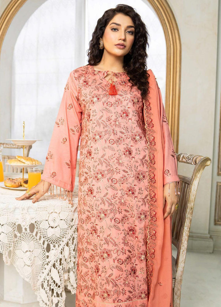 Feroza Embroidered Lawn Suits Unstitched 3 Piece FZ23LL-2 D-08 - Luxury Collection