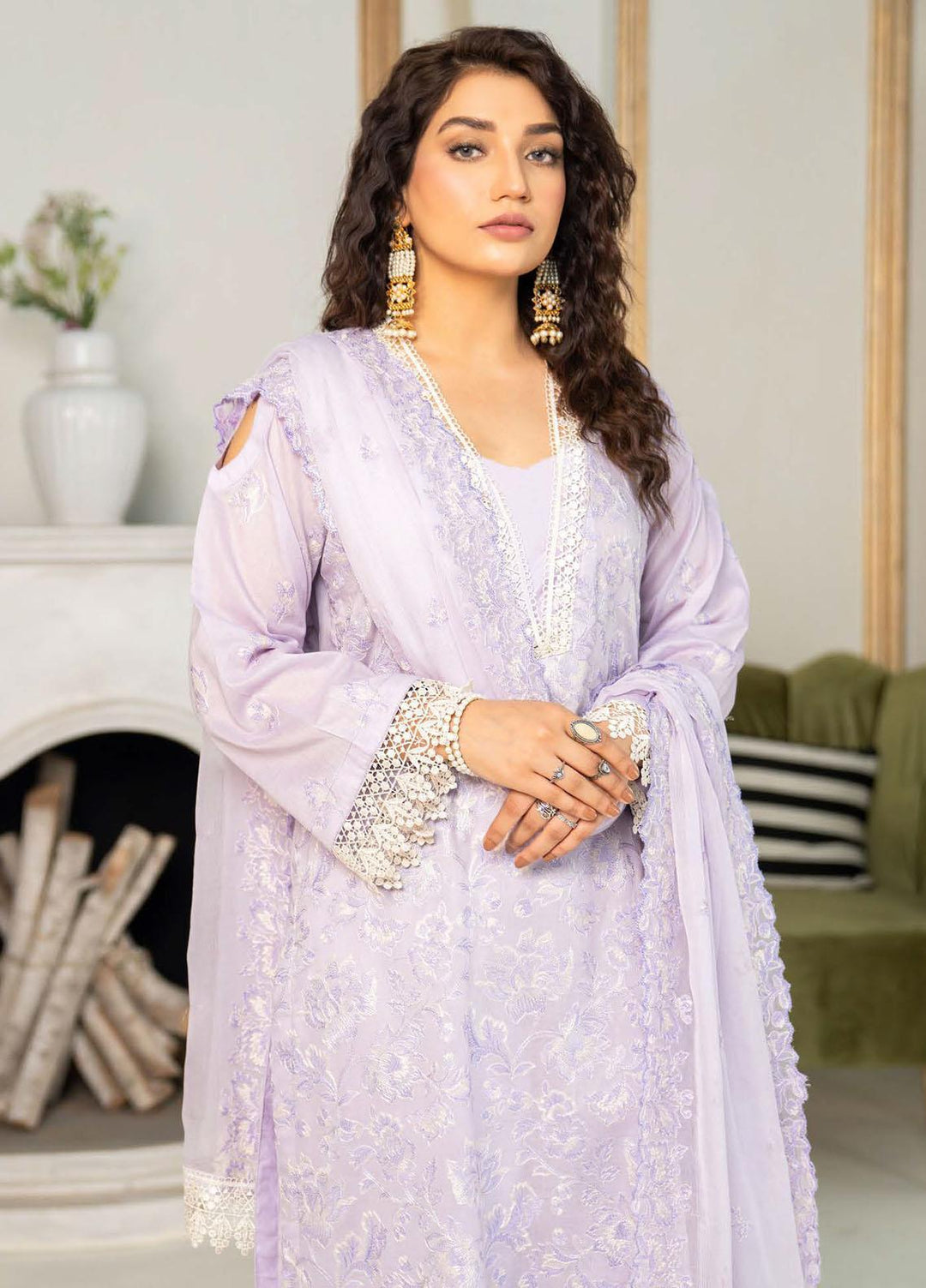Feroza Embroidered Lawn Suits Unstitched 3 Piece FZ23LL-2 D-10 - Luxury Collection