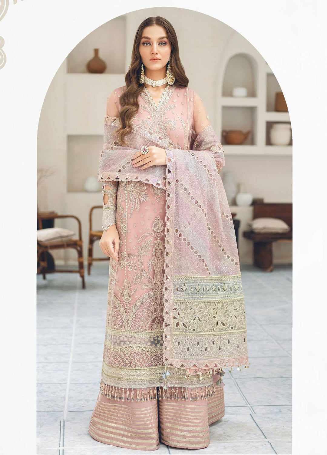 Festive Splendour By Jazmin Embroidered Net Suits Unstitched 3 Piece JZ22FS Alvis - Wedding Collection