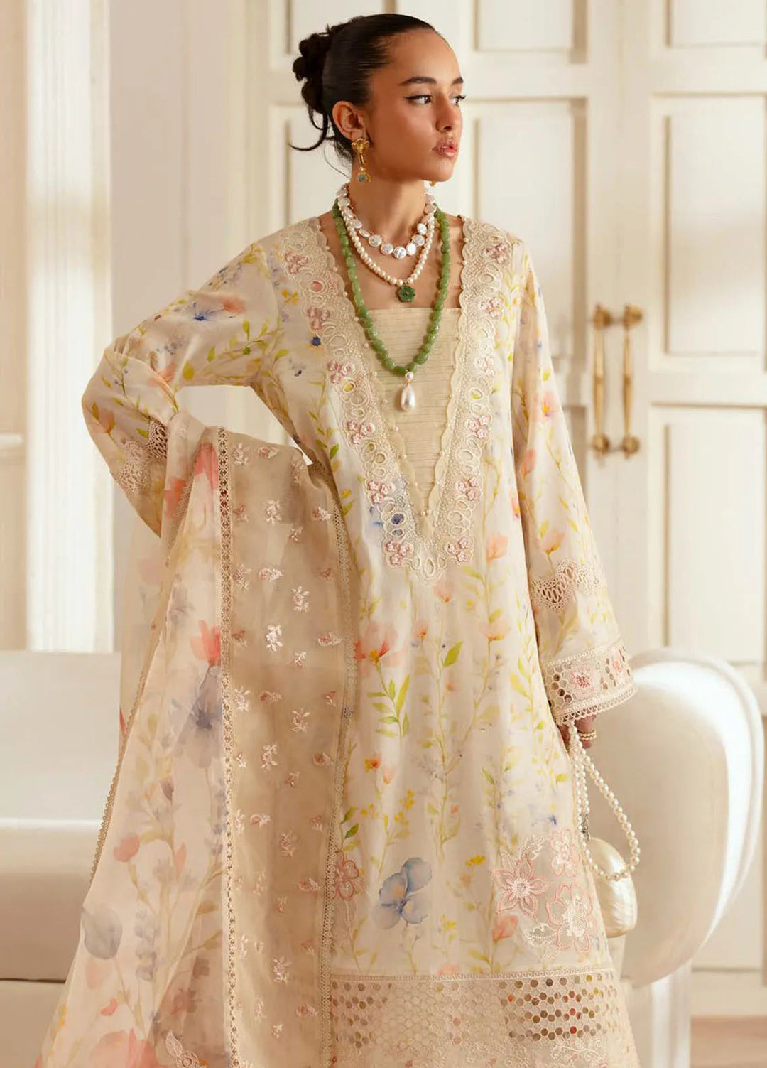 Feya by Nureh Embroidered Lawn Suit Unstitched 3 Piece NU25F FE-02 - Summer Collection