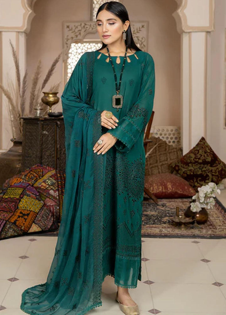 Fiesta By Safwa Embroidered Swiss Voile Suits Unstitched 3 Piece SW23F FEC-01 - Premium Collection