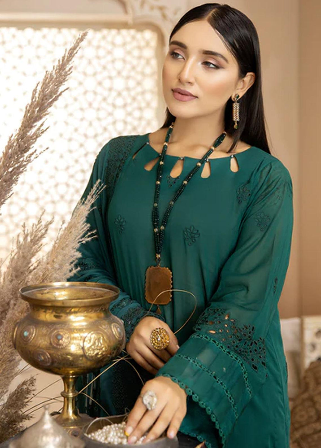 Fiesta By Safwa Embroidered Swiss Voile Suits Unstitched 3 Piece SW23F FEC-01 - Premium Collection