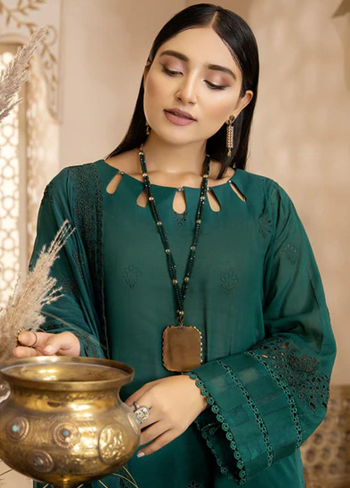 Fiesta By Safwa Embroidered Swiss Voile Suits Unstitched 3 Piece SW23F FEC-01 - Premium Collection