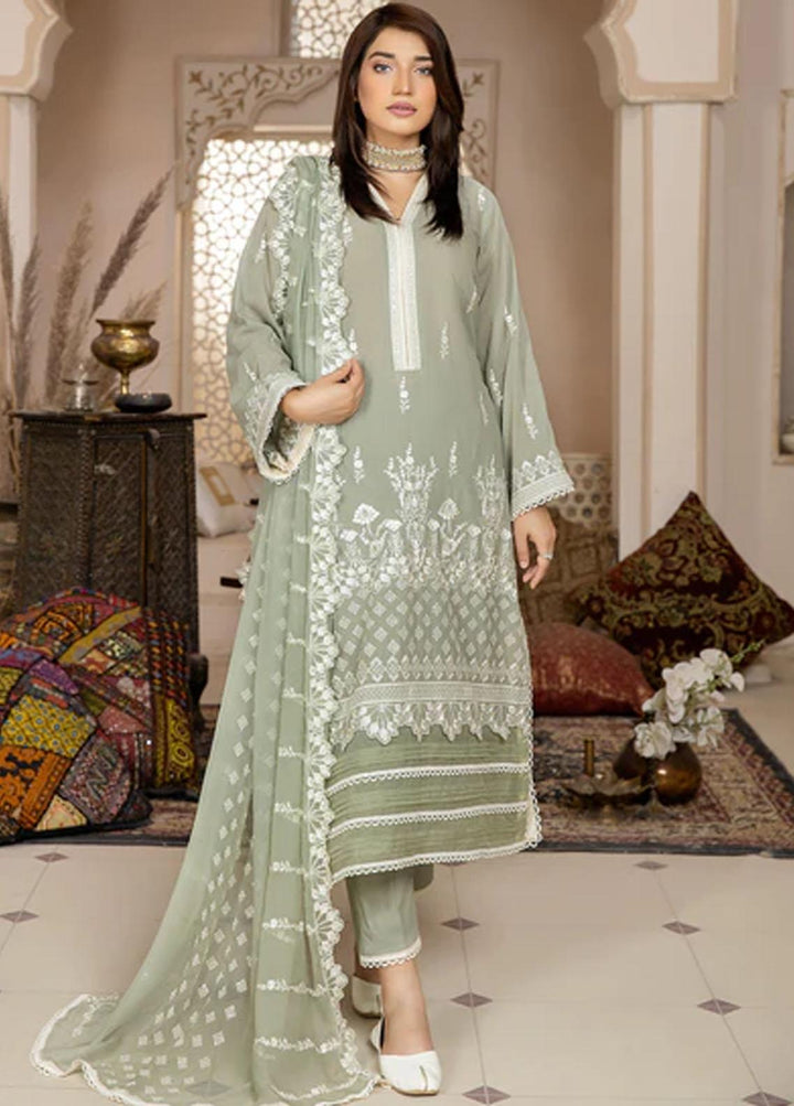 Fiesta By Safwa Embroidered Swiss Voile Suits Unstitched 3 Piece SW23F FEC-02 - Premium Collection