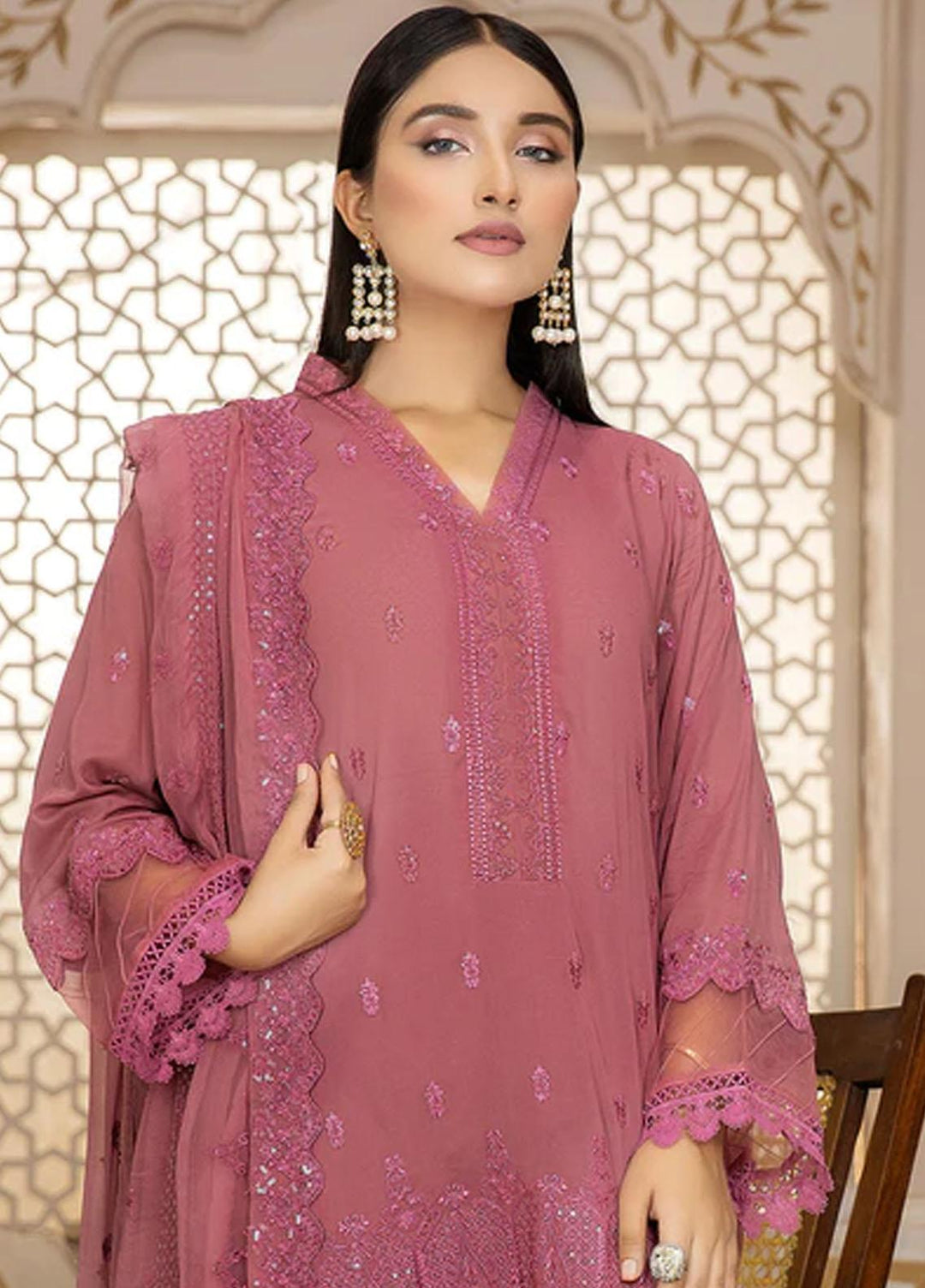 Fiesta By Safwa Embroidered Swiss Voile Suits Unstitched 3 Piece SW23F FEC-03 - Premium Collection
