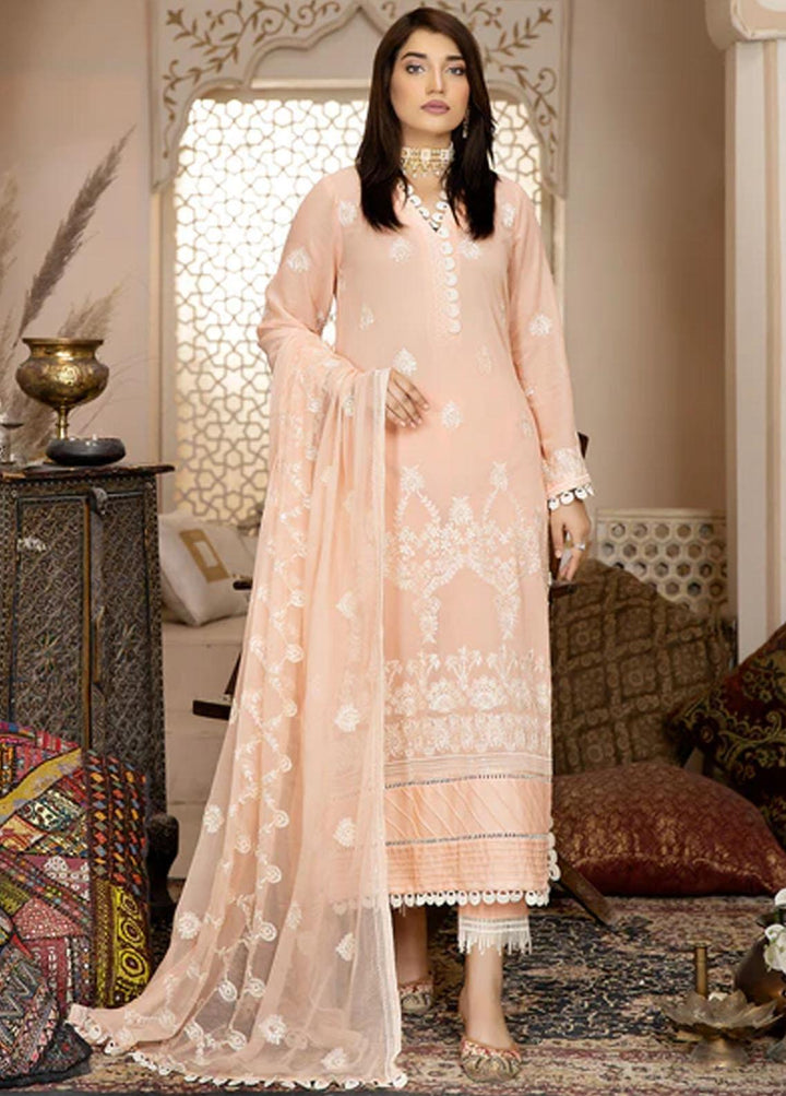 Fiesta By Safwa Embroidered Swiss Voile Suits Unstitched 3 Piece SW23F FEC-04 - Premium Collection