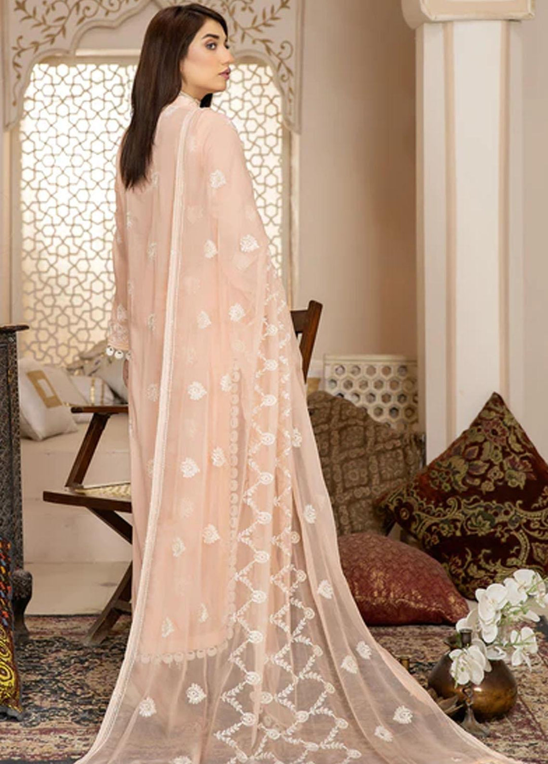 Fiesta By Safwa Embroidered Swiss Voile Suits Unstitched 3 Piece SW23F FEC-04 - Premium Collection