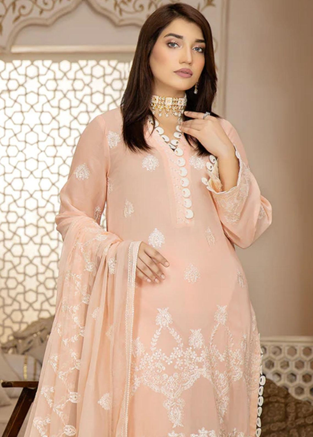 Fiesta By Safwa Embroidered Swiss Voile Suits Unstitched 3 Piece SW23F FEC-04 - Premium Collection