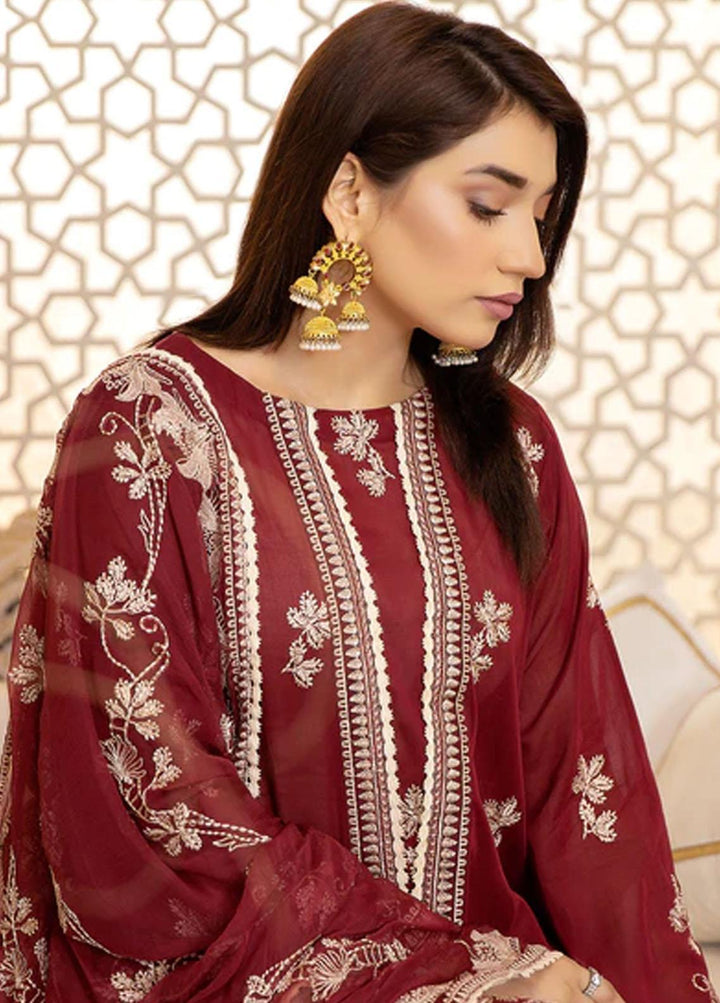 Fiesta By Safwa Embroidered Swiss Voile Suits Unstitched 3 Piece SW23F FEC-05 - Premium Collection