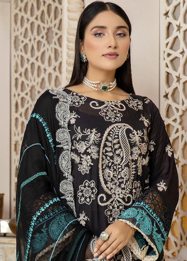 Fiesta By Safwa Embroidered Swiss Voile Suits Unstitched 3 Piece SW23F FEC-06 - Premium Collection