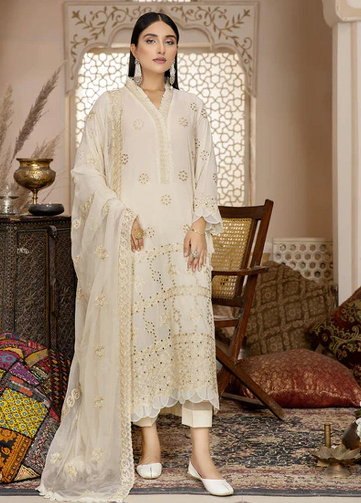 Fiesta By Safwa Embroidered Swiss Voile Suits Unstitched 3 Piece SW23F FEC-07 - Premium Collection