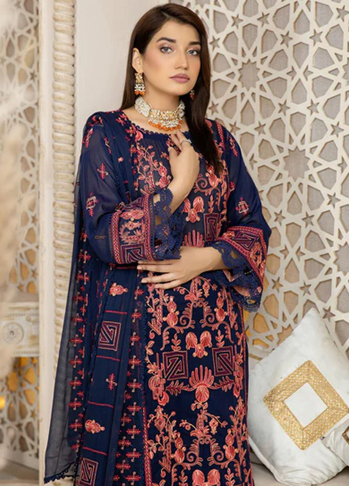 Fiesta By Safwa Embroidered Swiss Voile Suits Unstitched 3 Piece SW23F FEC-08 - Premium Collection
