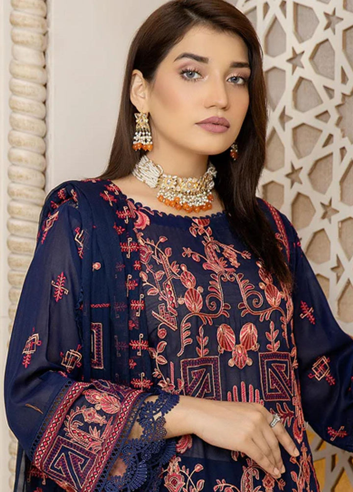 Fiesta By Safwa Embroidered Swiss Voile Suits Unstitched 3 Piece SW23F FEC-08 - Premium Collection
