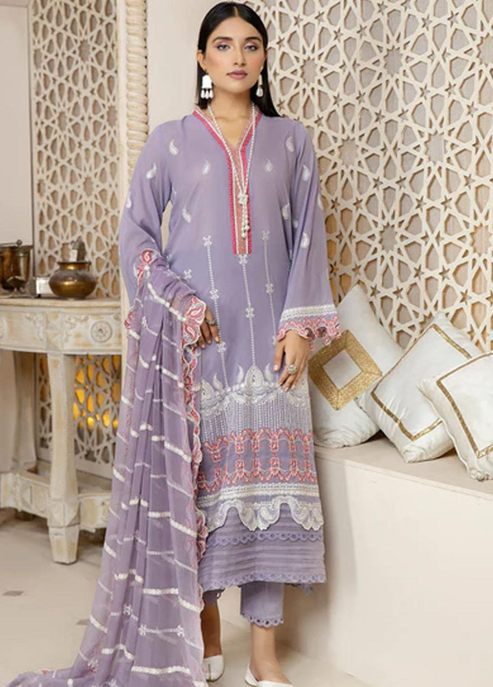 Fiesta By Safwa Embroidered Swiss Voile Suits Unstitched 3 Piece SW23F FEC-09 - Premium Collection