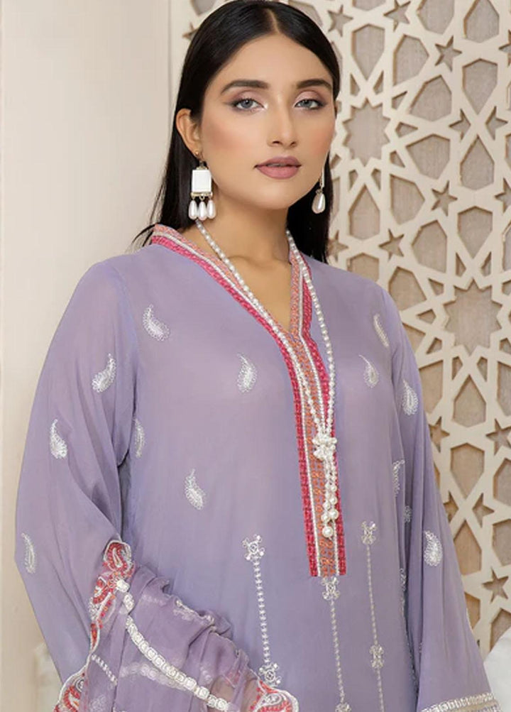Fiesta By Safwa Embroidered Swiss Voile Suits Unstitched 3 Piece SW23F FEC-09 - Premium Collection