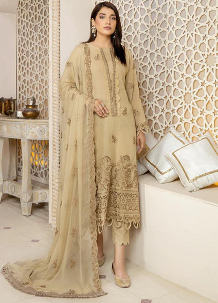 Fiesta By Safwa Embroidered Swiss Voile Suits Unstitched 3 Piece SW23F FEC-10 - Premium Collection