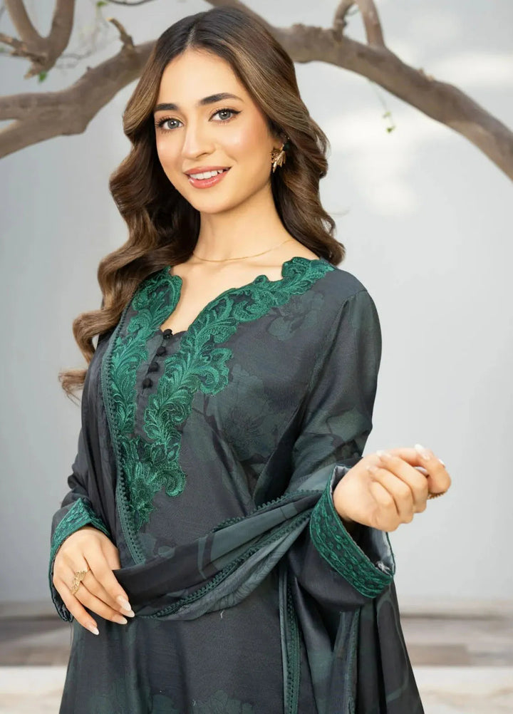 Fiona by Panache Apparel Pret Embroidered Cambric Lawn 3 Piece Suit Moss