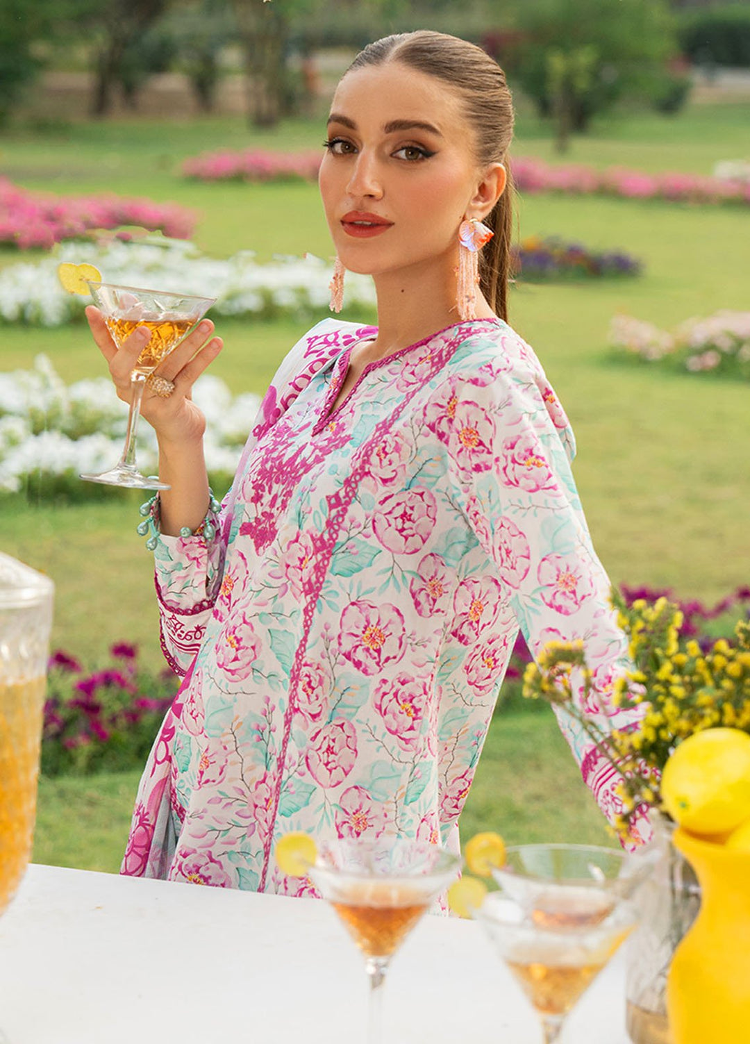 Fiona Embroidered Lawn Suits Unstitched 3 Piece Daisy - Summer Collection