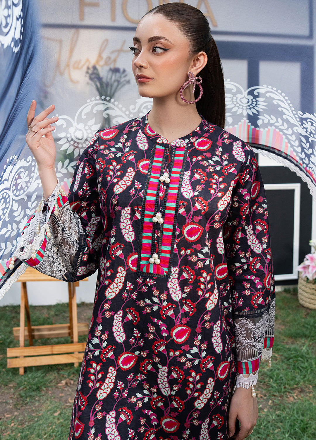 Fiona Embroidered Lawn Suits Unstitched 3 Piece Hydrangea - Summer Collection