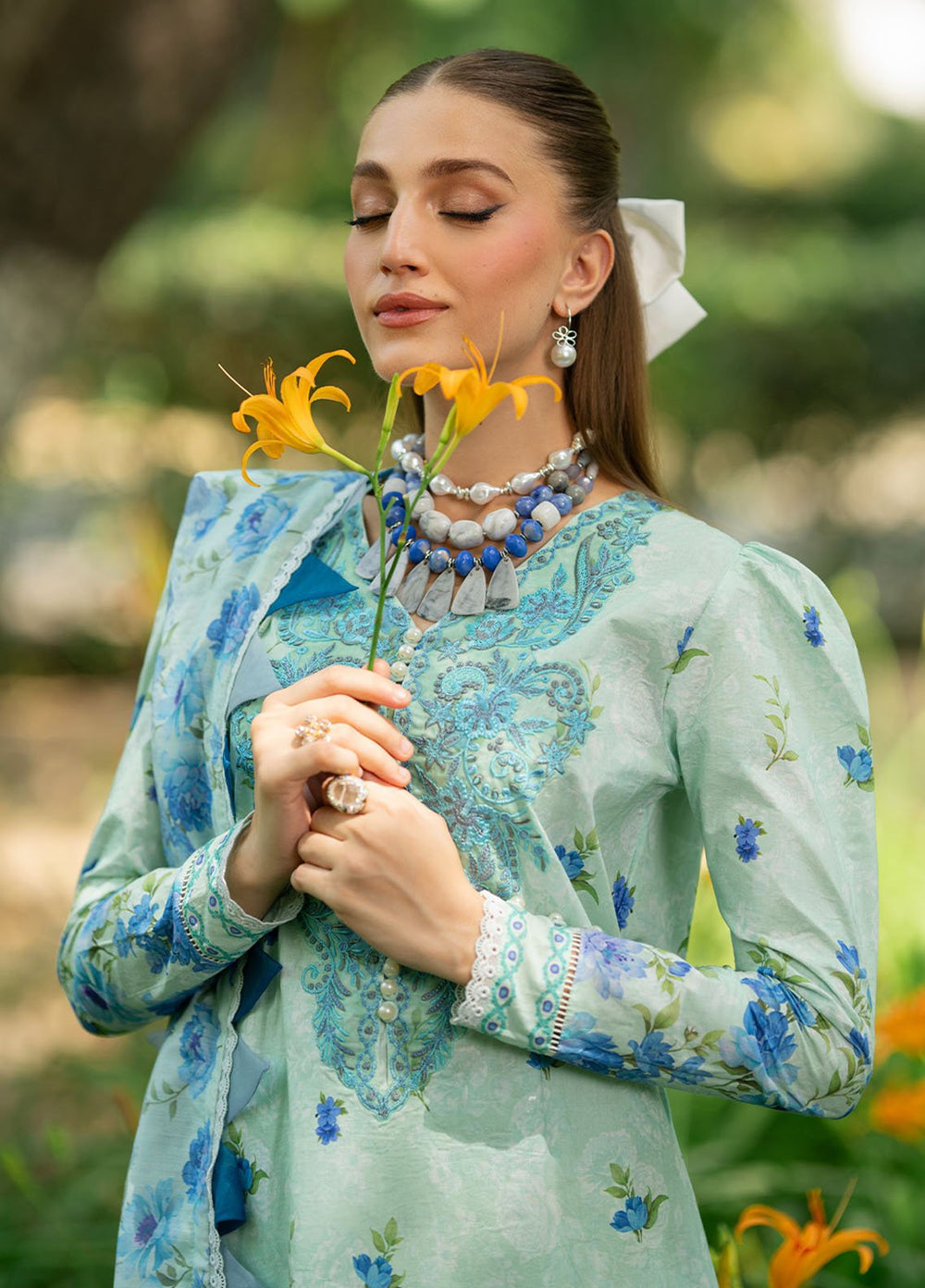 Fiona Embroidered Lawn Suits Unstitched 3 Piece Lotus - Summer Collection