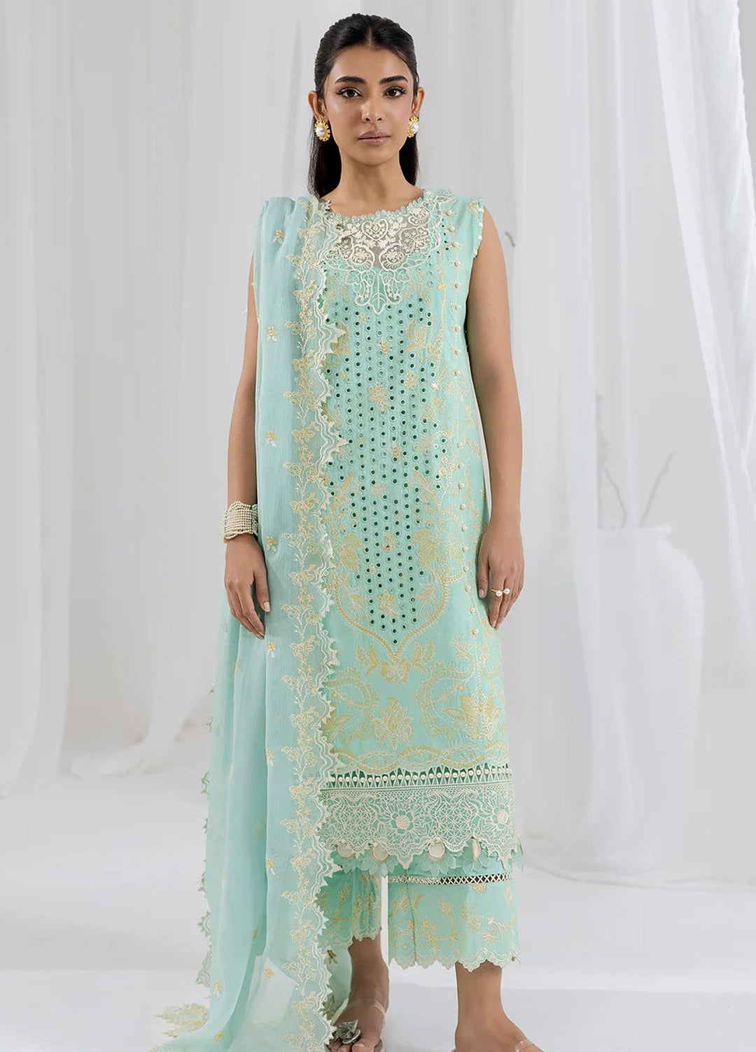 Fiona Embroidered Lawn Suits Unstitched 3 Piece Nevida - Summer Collection