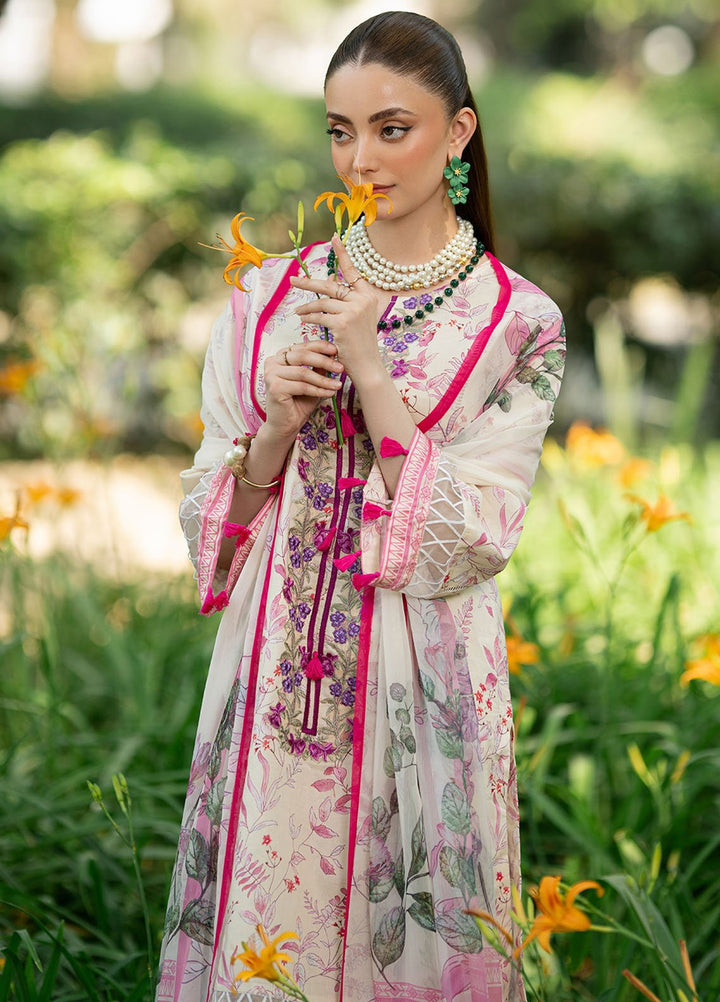 Fiona Embroidered Lawn Suits Unstitched 3 Piece Peony - Summer Collection