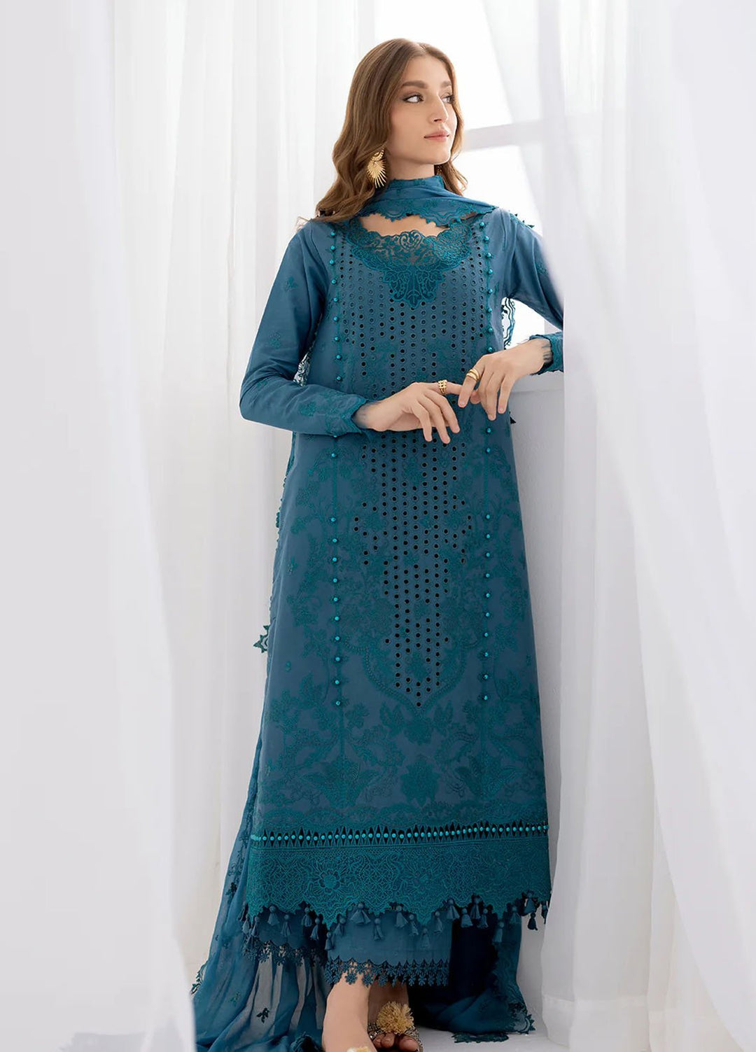 Fiona Embroidered Lawn Suits Unstitched 3 Piece Saphira - Summer Collection