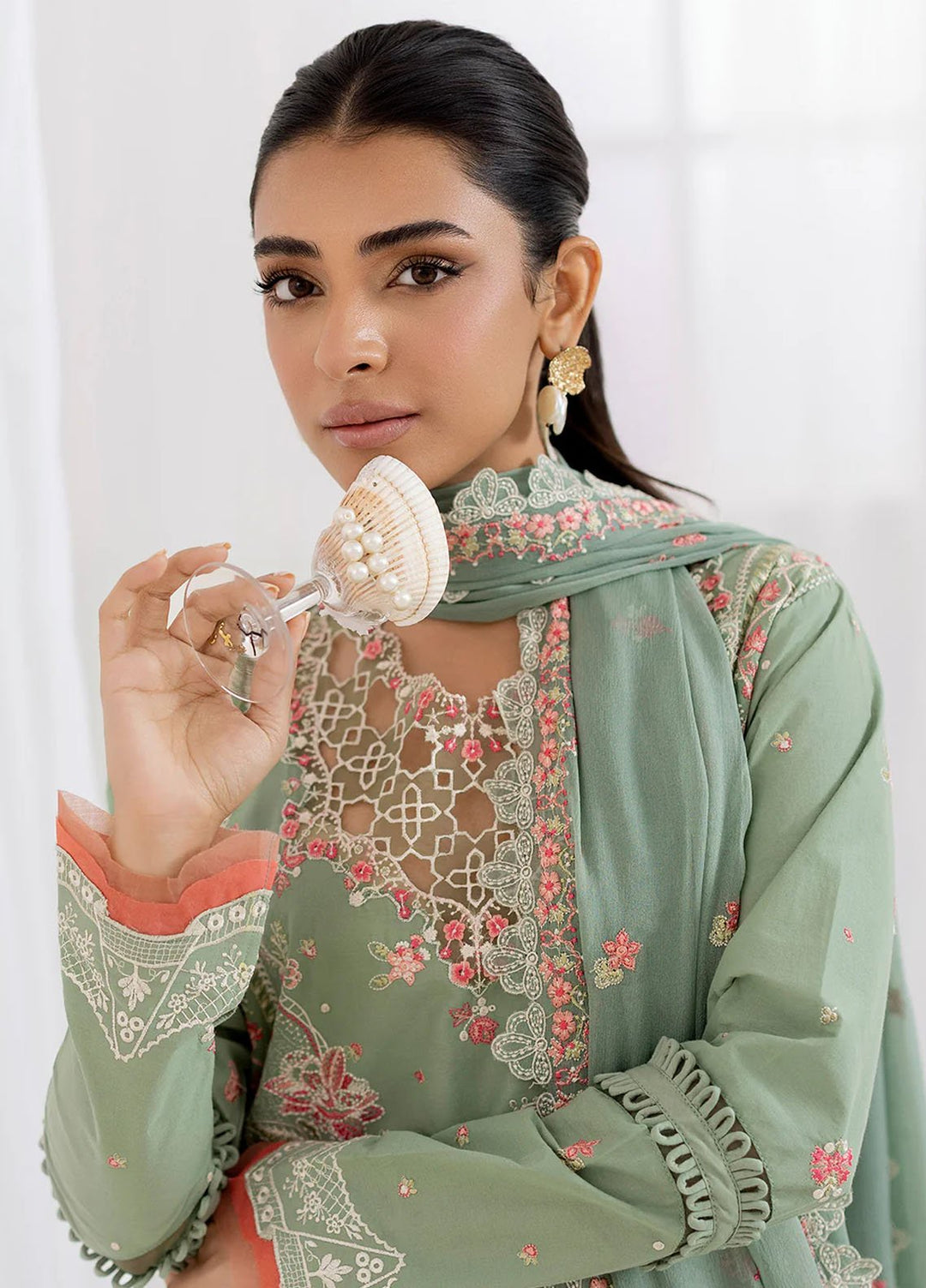 Fiona Embroidered Lawn Suits Unstitched 3 Piece Silva - Summer Collection