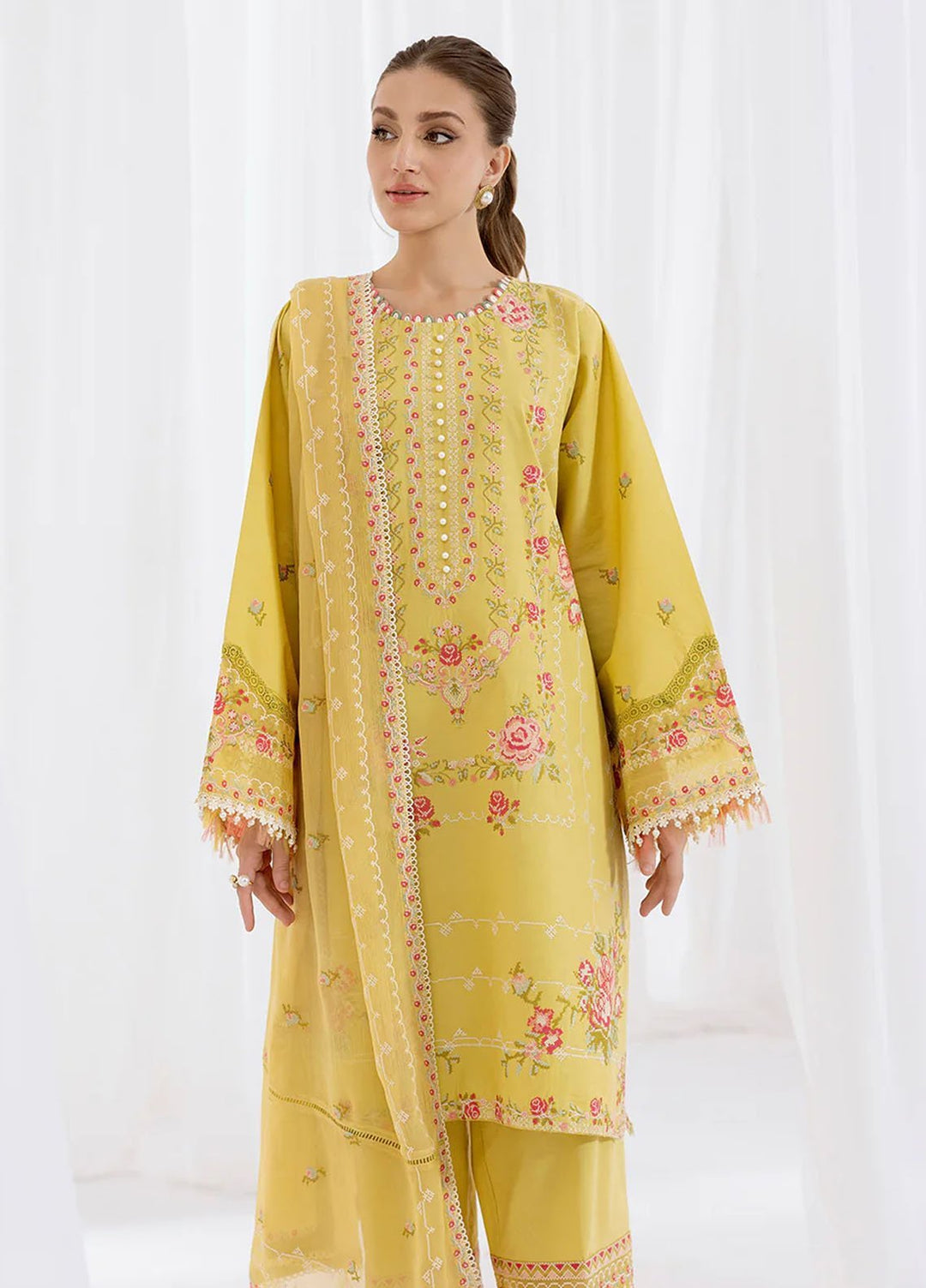 Fiona Embroidered Lawn Suits Unstitched 3 Piece Solene - Summer Collection