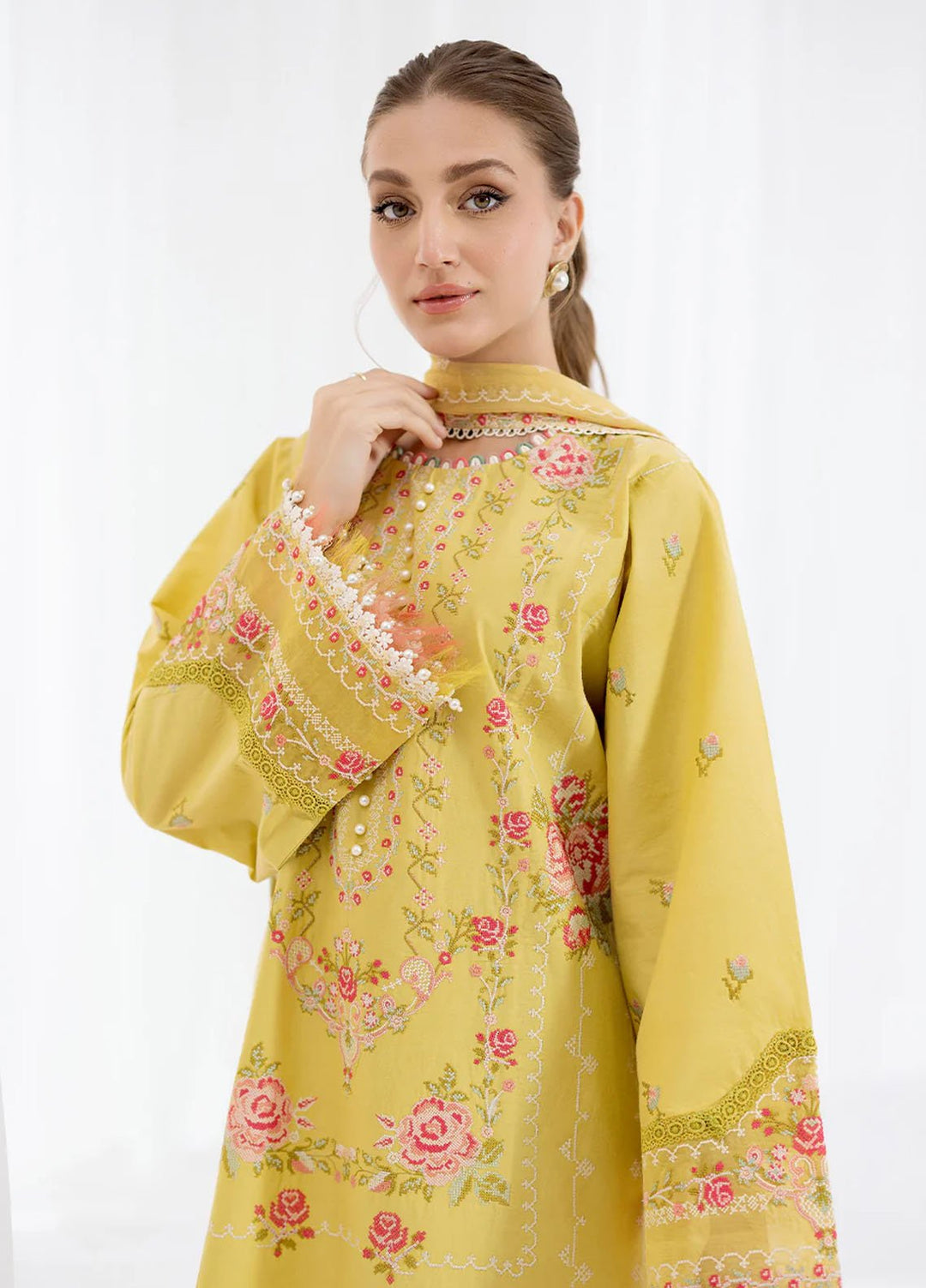 Fiona Embroidered Lawn Suits Unstitched 3 Piece Solene - Summer Collection