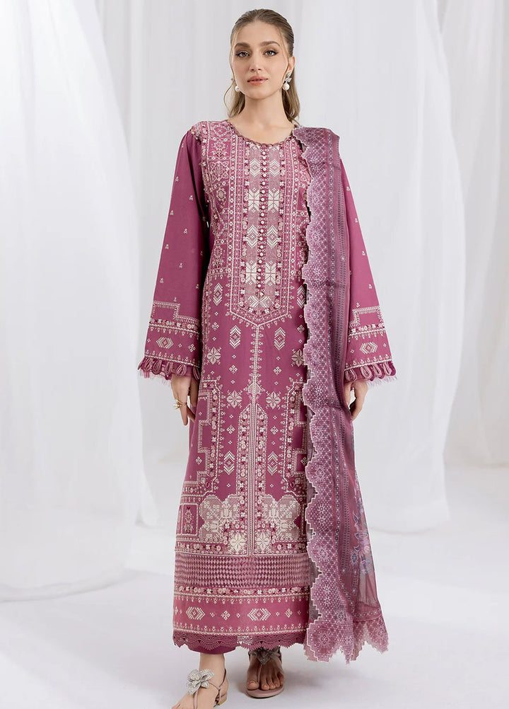 Fiona Embroidered Lawn Suits Unstitched 3 Piece Violette - Summer Collection