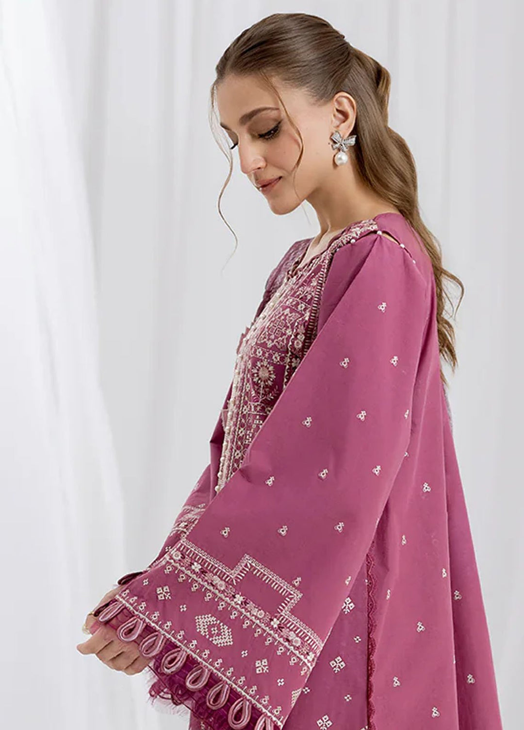 Fiona Embroidered Lawn Suits Unstitched 3 Piece Violette - Summer Collection