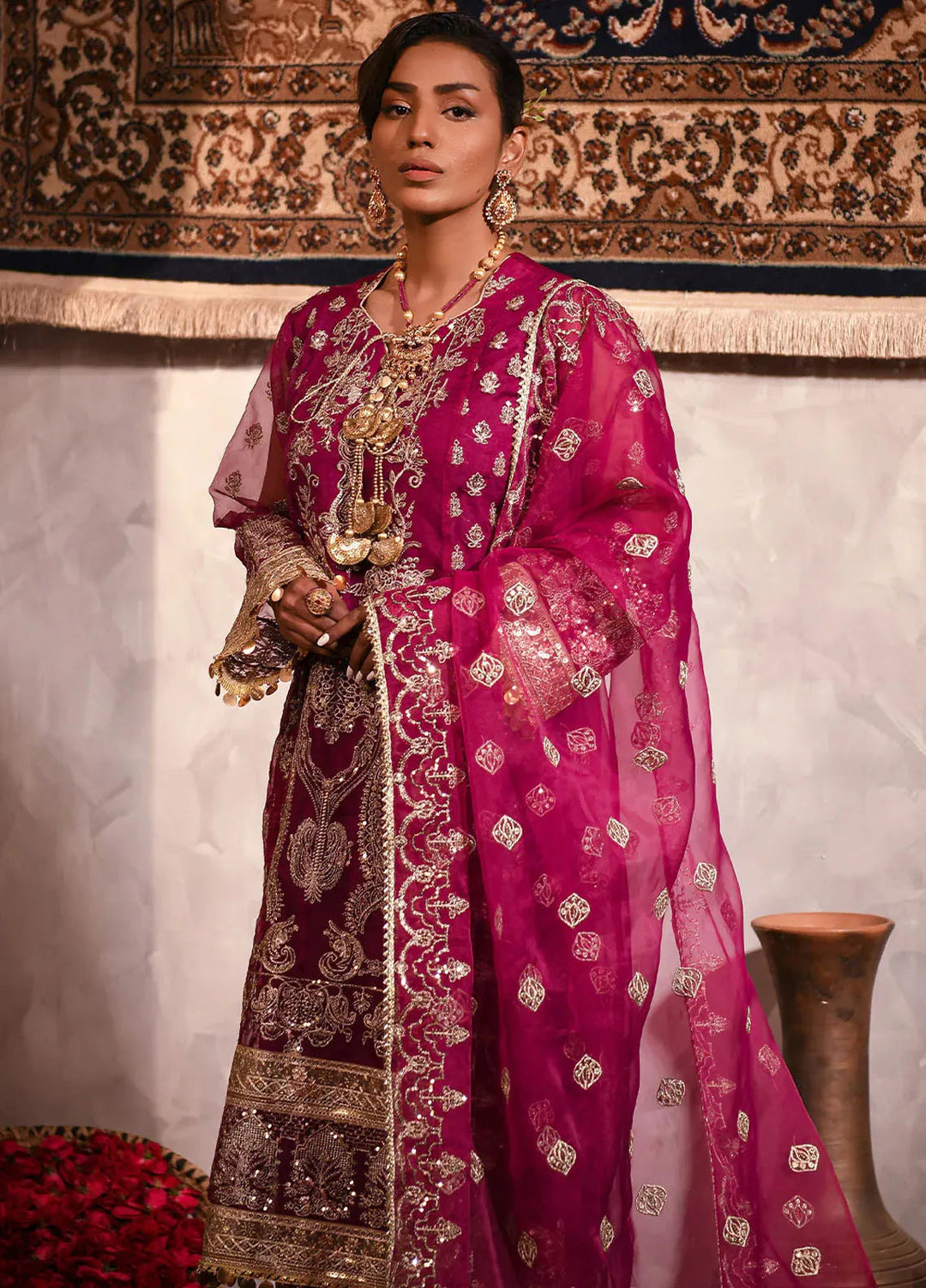 Fiona Embroidered Organza Suits Unstitched 4 Piece Bonsai - Formals Collection