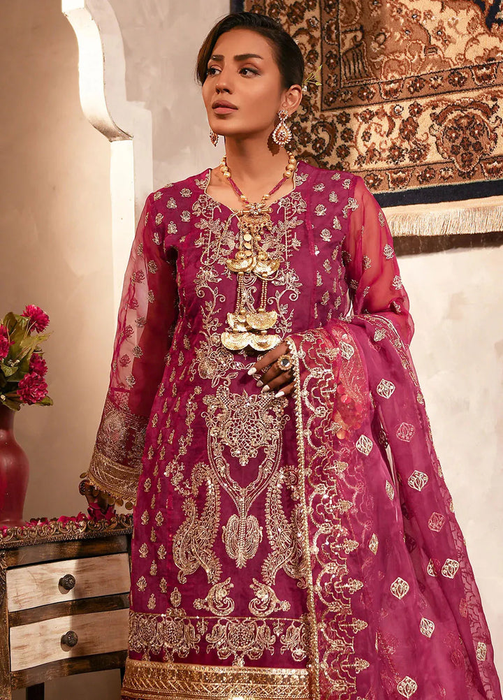 Fiona Embroidered Organza Suits Unstitched 4 Piece Bonsai - Formals Collection