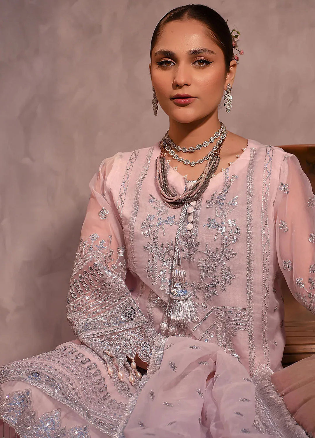 Fiona Embroidered Organza Suits Unstitched 4 Piece Marvel - Formals Collection
