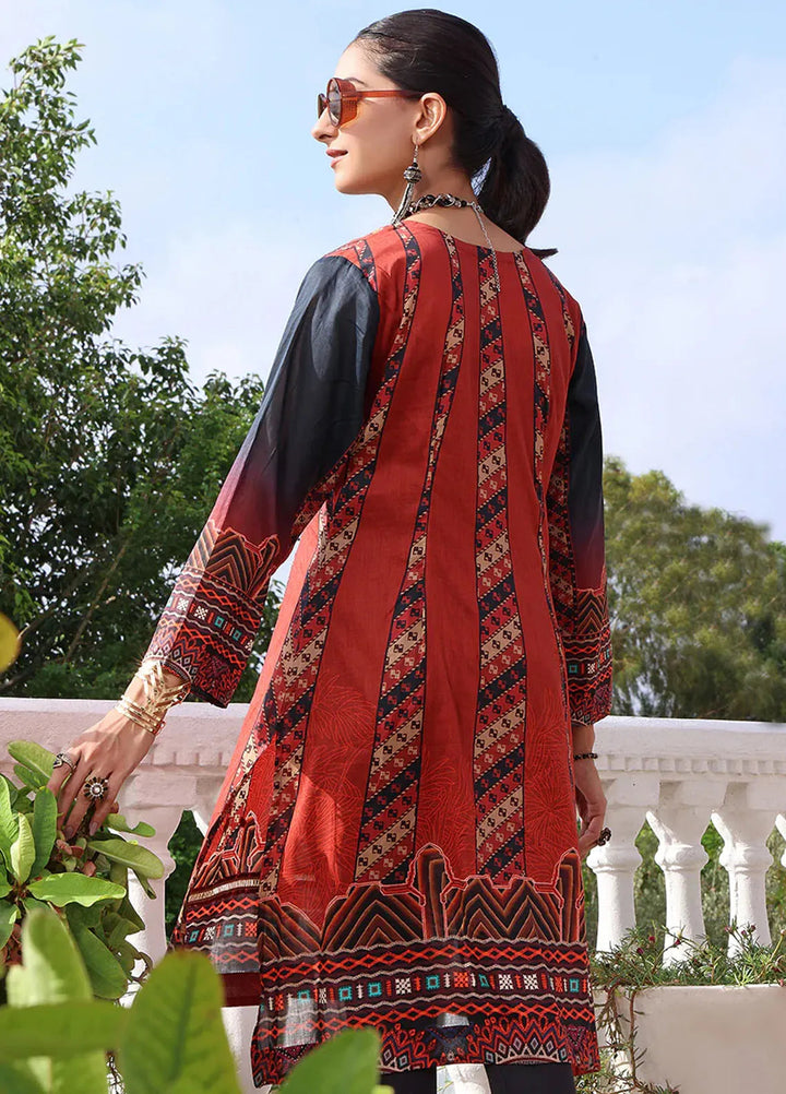 Fiona Pret Casual Lawn Kurti Burgendy Rubellite