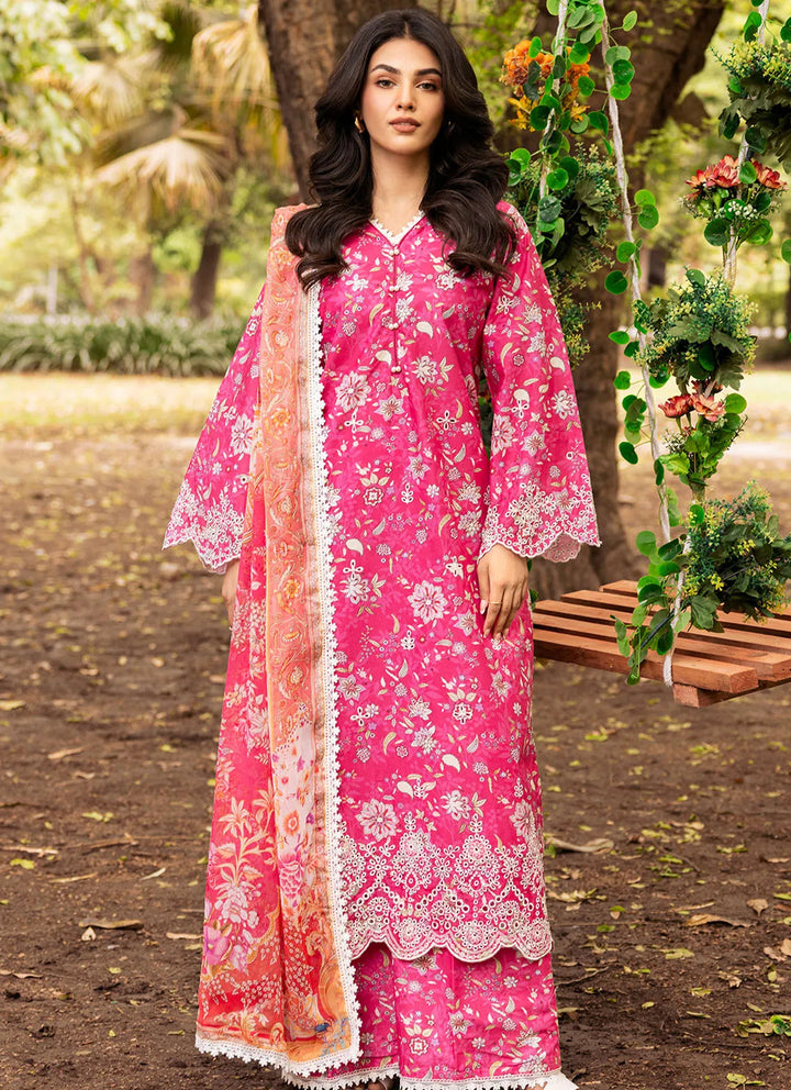 Fiona Pret Chikankari Lawn 3 Piece Suit Begonia