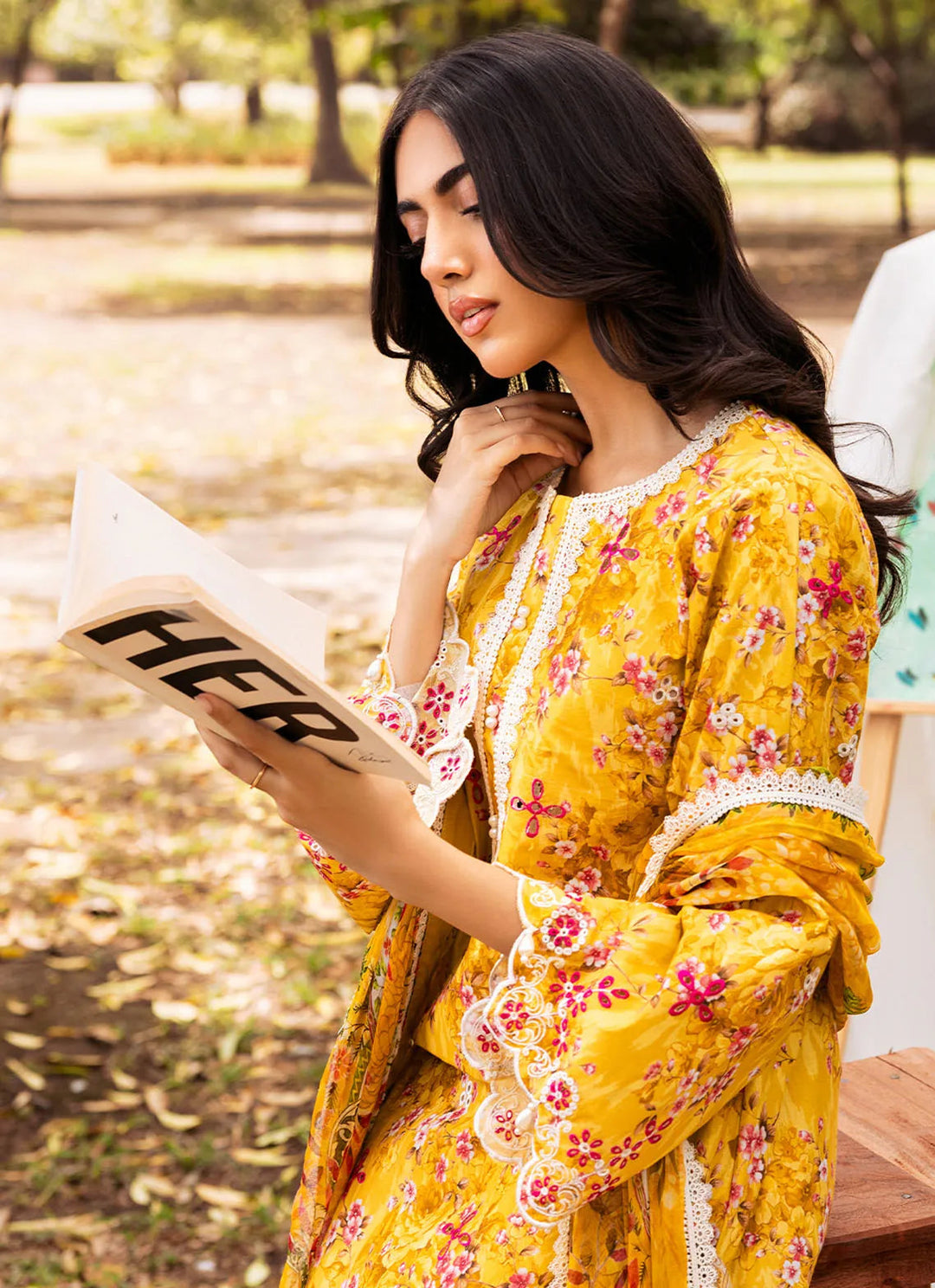 Fiona Pret Chikankari Lawn 3 Piece Suit Girasole